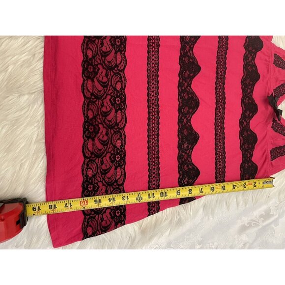 Victoria’s Secret Size Small‎ Pink Black Lace Bow Stretch Gown Neglige Slip Sexy - Picture 7 of 7